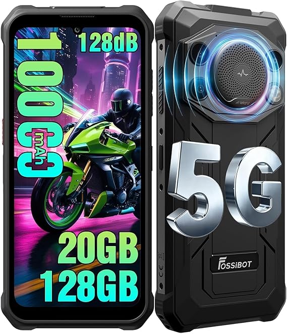 Teléfono resistente F110L con Android 15, altavoz de 128 dB, batería de 10000 mAh, desbloqueado, 12 GB + 128 GB/2 TB, pantalla de 6,745", cámara de 50 MP, doble SIM/OTG/NFC/IP68/IP69K.